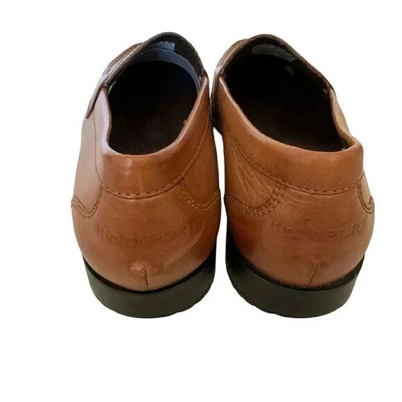 Rockport Men’s Brown Leather Round Toe Penny Loafer Oxford Stylish Shoes SZ 12 - Picture 4 of 16